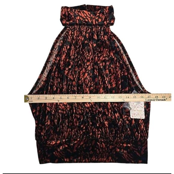 NWT Free People Womens Velvet Take A Break Halter Top Sz L Romantic Whimsigoth - Picture 5 of 12
